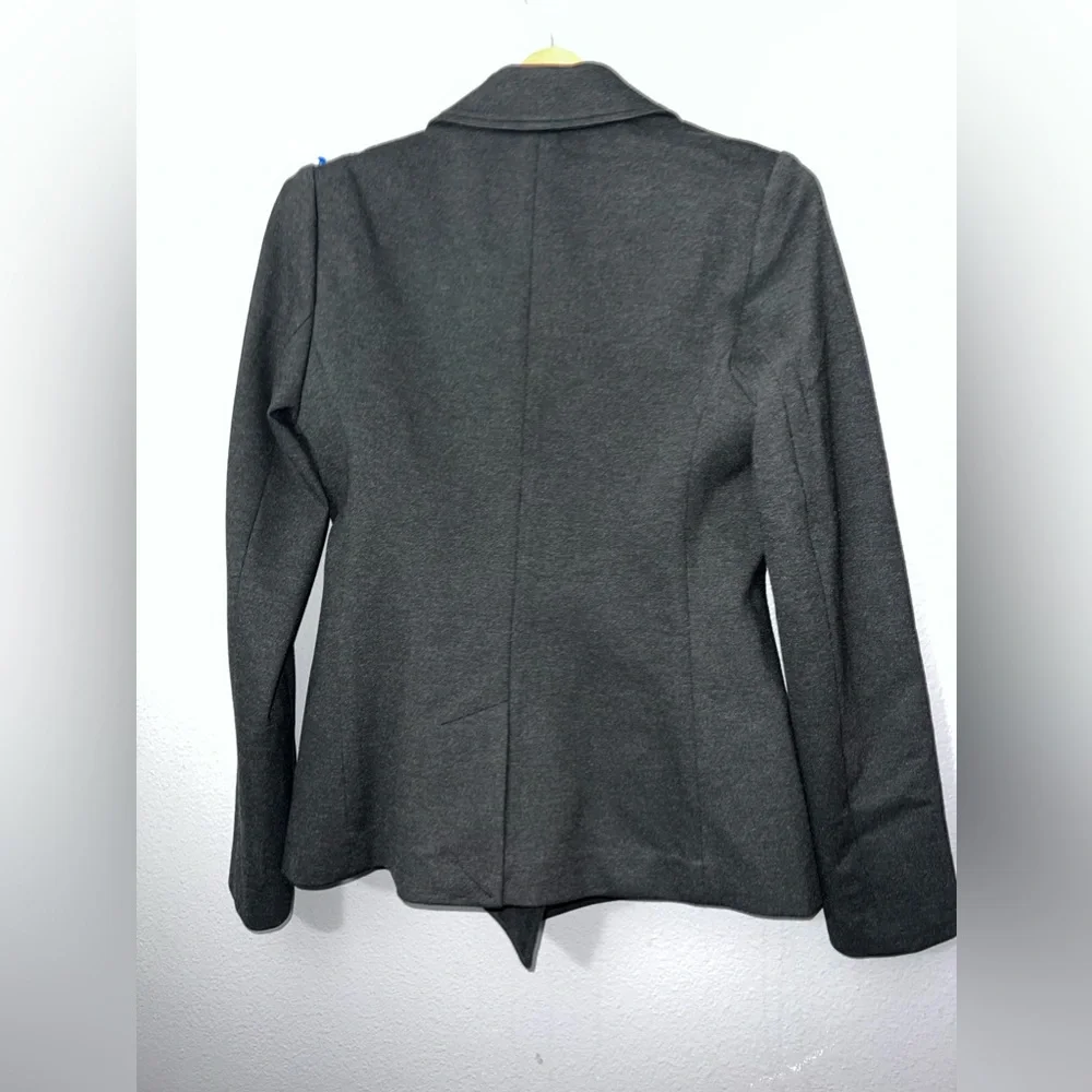 Spanx The Perfect Asymmetrical Blazer Ponte Jacket Gray 20773R Collared S NWT - Picture 5 of 5